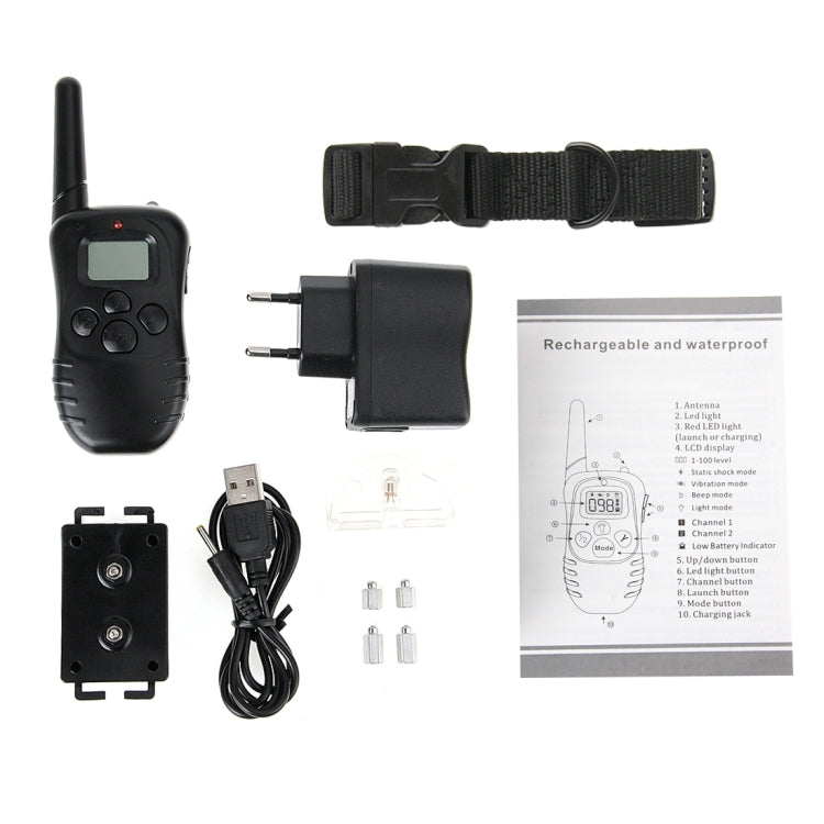 Collare addestramento cani 300 m ricaricabile con telecomando LCD - immagine 9