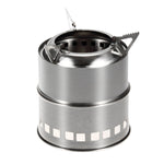Mini stufa a legna in acciaio inox per campeggio