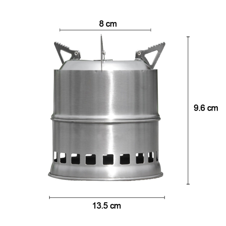 Mini stufa a legna in acciaio inox per campeggio