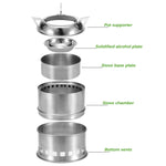 Mini stufa a legna in acciaio inox per campeggio