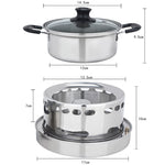 Pentola singola in acciaio inox 14 cm per fornello alcool