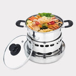 Pentola singola in acciaio inox 14 cm per fornello alcool