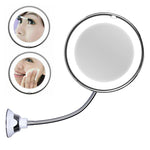Specchio trucco pieghevole LED con ventosa 19.5x22.5cm