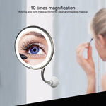 Specchio trucco pieghevole LED con ventosa 19.5x22.5cm
