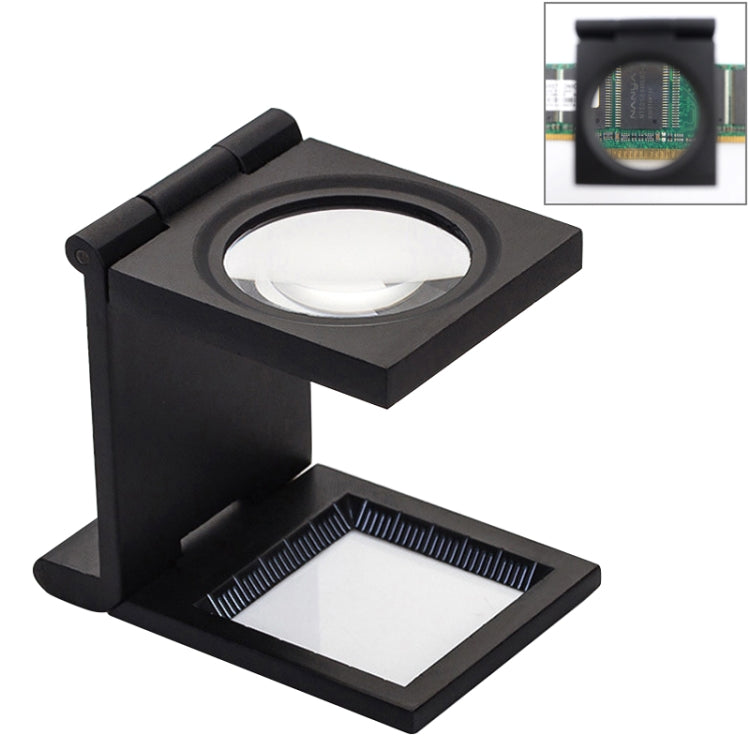 Lente d'ingrandimento in metallo 10x mini da scrivania