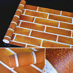 Carta da parati adesiva effetto mattone 3D in PVC 45 x 1000 cm - immagine 3