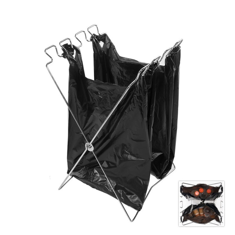 Gancio pieghevole in acciaio inox per sacchetti spazzatura 58x32