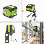 Livello laser verde a 2 linee 9011G 15 mW 30 m