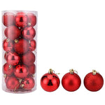 24 decorazioni per albero di Natale in plastica placcata 6 cm