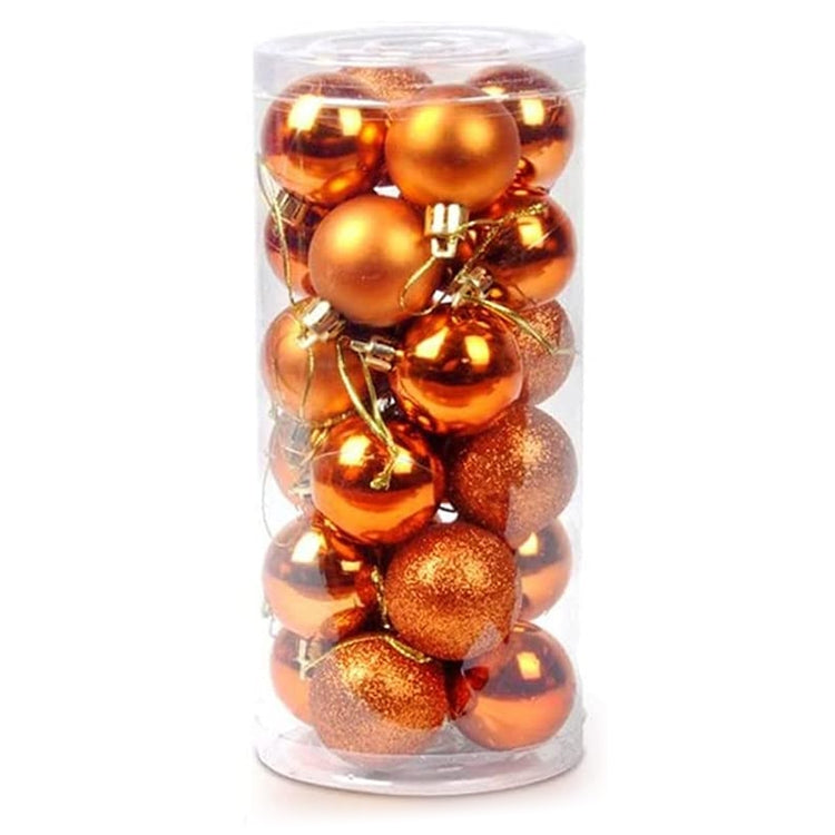 24 decorazioni per albero di Natale in plastica placcata 6 cm