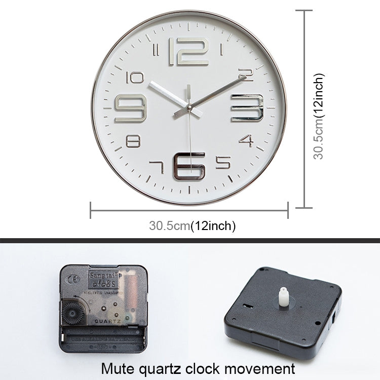 Orologio da parete al quarzo moderno rotondo 12 pollici