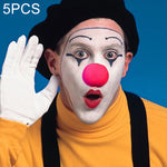 Set 5 nasi da clown in spugna rossi per feste Halloween