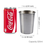 Bicchiere da vino in acciaio inox 320 ml argento