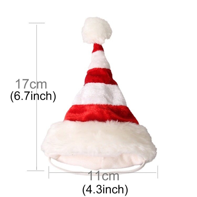 Cappello natalizio per cani a strisce rosse e bianche