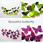 36 Farfalle adesive 3D a specchio per decorare pareti