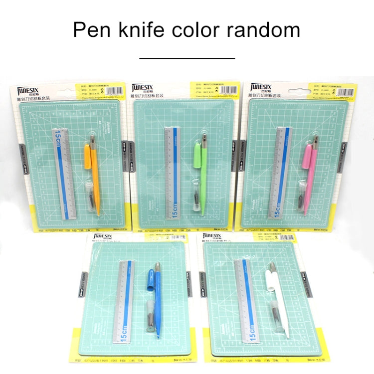 Set tappetino da taglio A5 Junesix con coltello e righello