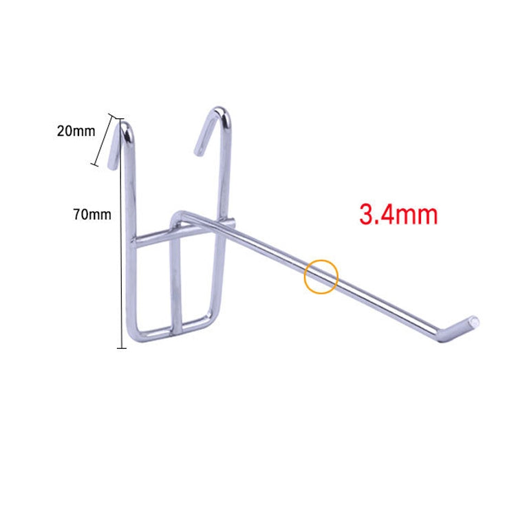 Gancio mensola con griglia in ferro 3,5mm 20cm 10 pezzi