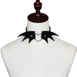 Collare in pelle stile punk con fibbia acciaio