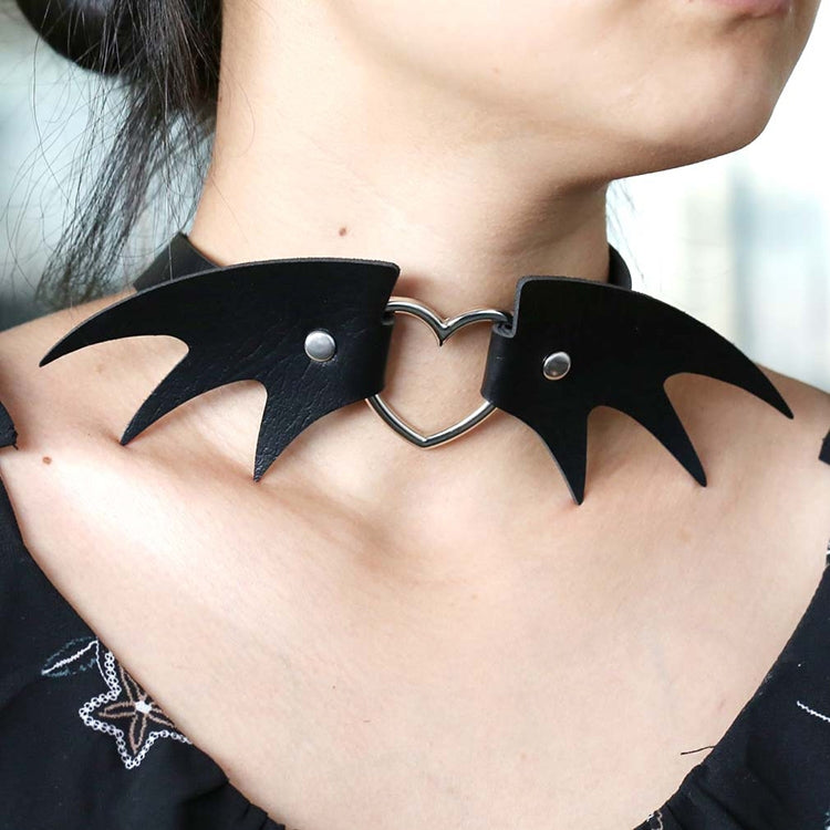 Collare in pelle stile punk con fibbia acciaio