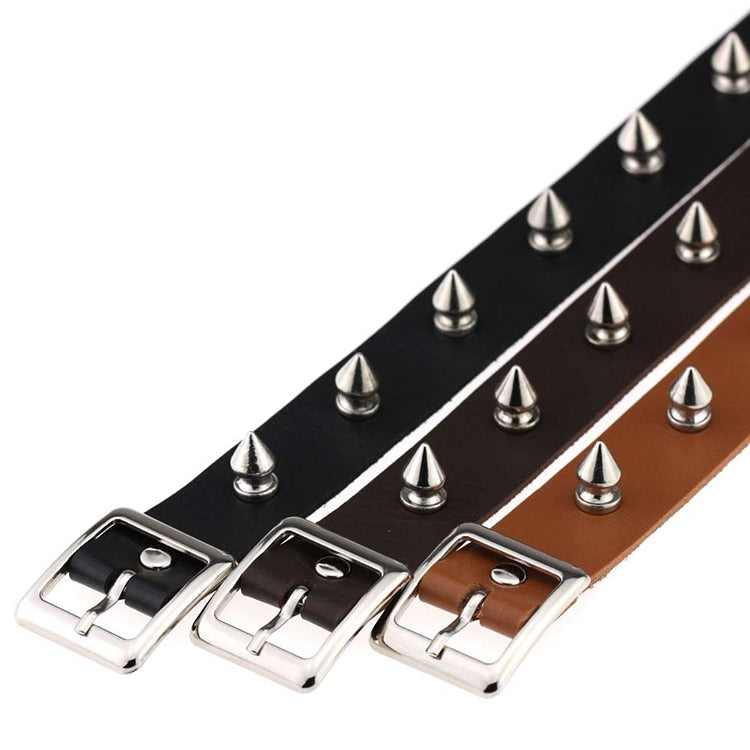 Collare in pelle con rivetti stile punk 41 cm