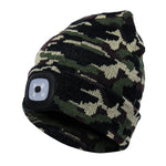 Cappello invernale unisex con 4 luci LED USB Type-C