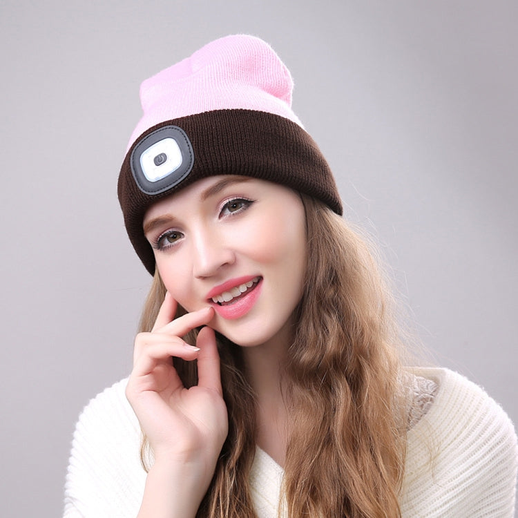Cappello invernale unisex con 4 luci LED USB Type-C