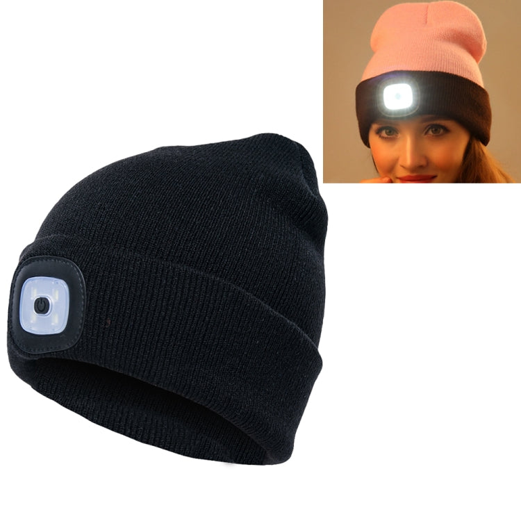 Cappello invernale unisex con 4 luci LED USB Type-C