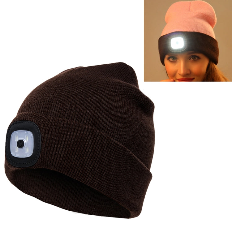 Cappello invernale unisex con 4 luci LED USB Type-C