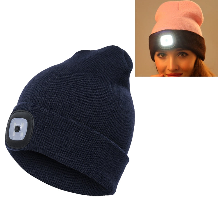 Cappello invernale unisex con 4 luci LED USB Type-C