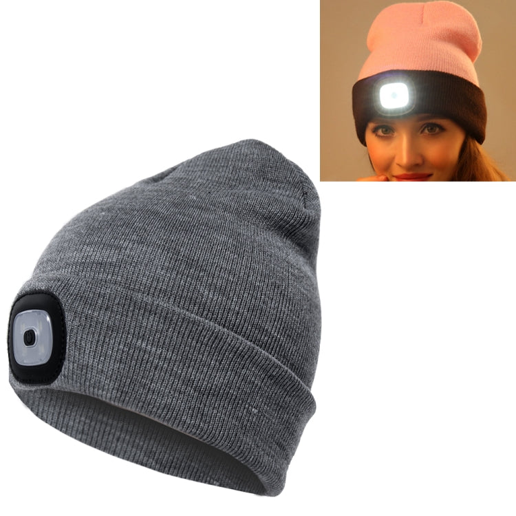 Cappello invernale unisex con 4 luci LED USB Type-C