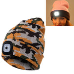 Cappello invernale unisex con 4 luci LED USB Type-C