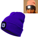 Cappello invernale unisex con 4 luci LED USB Type-C