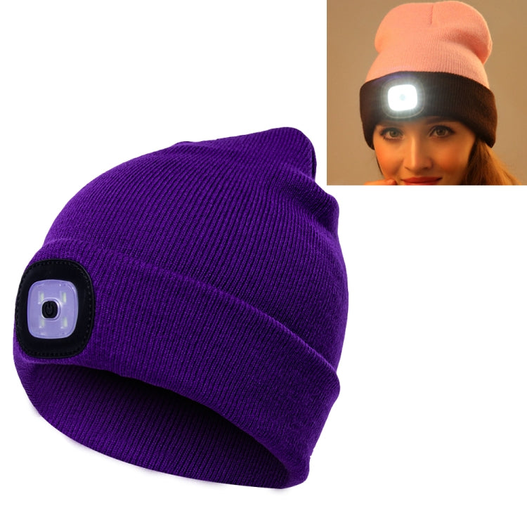 Cappello invernale unisex con 4 luci LED USB Type-C