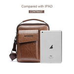 Borsa a tracolla messenger da uomo in pelle PU 24x20x6 cm