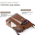 Borsa a tracolla messenger da uomo in pelle PU 24x20x6 cm