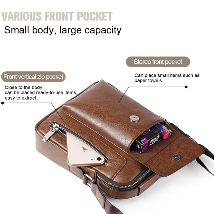 Borsa a tracolla messenger da uomo in pelle PU 24x20x6 cm