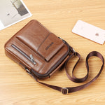 Borsa a tracolla messenger da uomo in pelle PU 24x20x6 cm