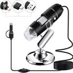 Microscopio digitale USB 1600X con 8 LED e supporto