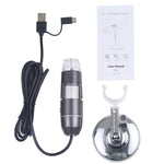 Microscopio digitale USB 1600X con 8 LED e supporto