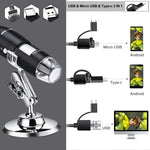 Microscopio digitale USB 1600X con 8 LED e supporto