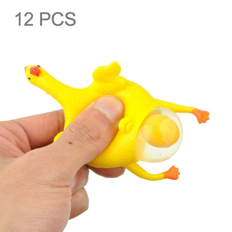 12 pezzi giocattoli antistress pollo e uova in lattice