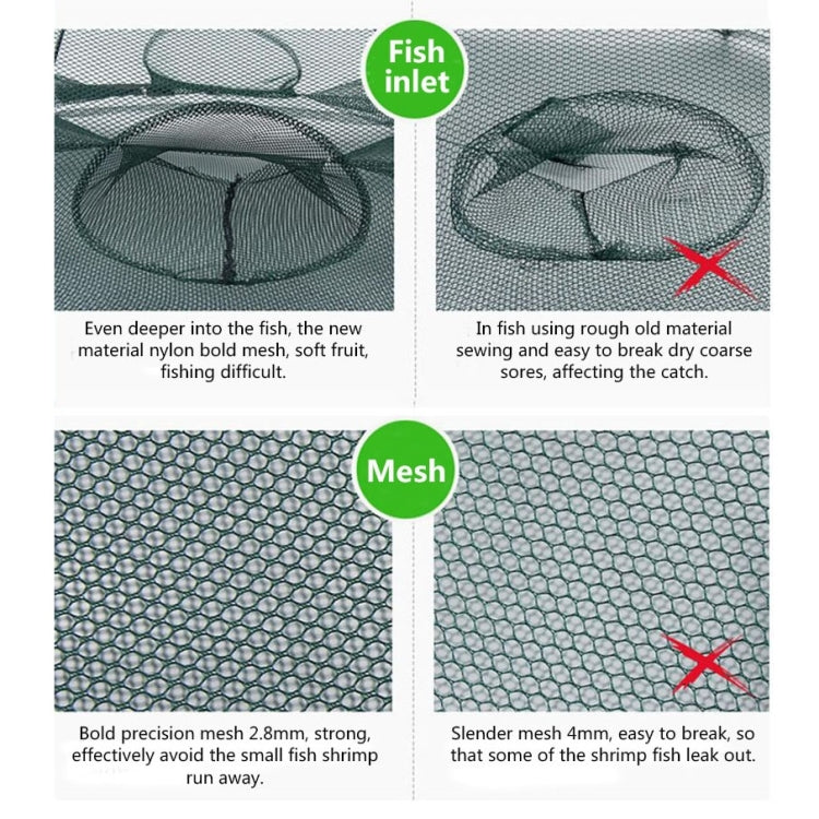 Rete da pesca pieghevole automatica in nylon 4 fori
