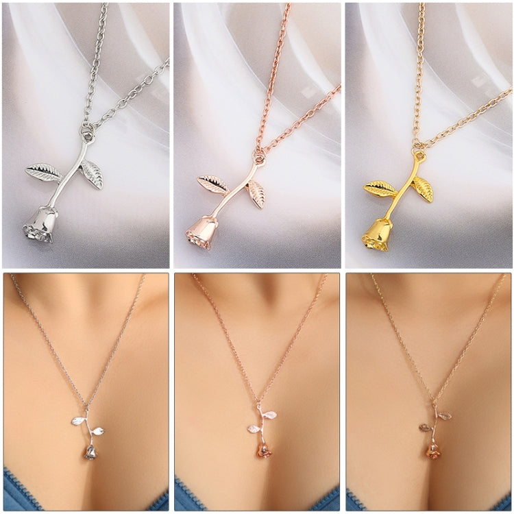 Collana con pendente fiore di rosa 45 cm 2 pezzi