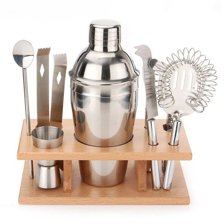 Set strumenti shaker cocktail 9 in 1 in acciaio inox con base leg