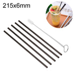Kit 5 cannucce dritte in acciaio inox con spazzola pulizia