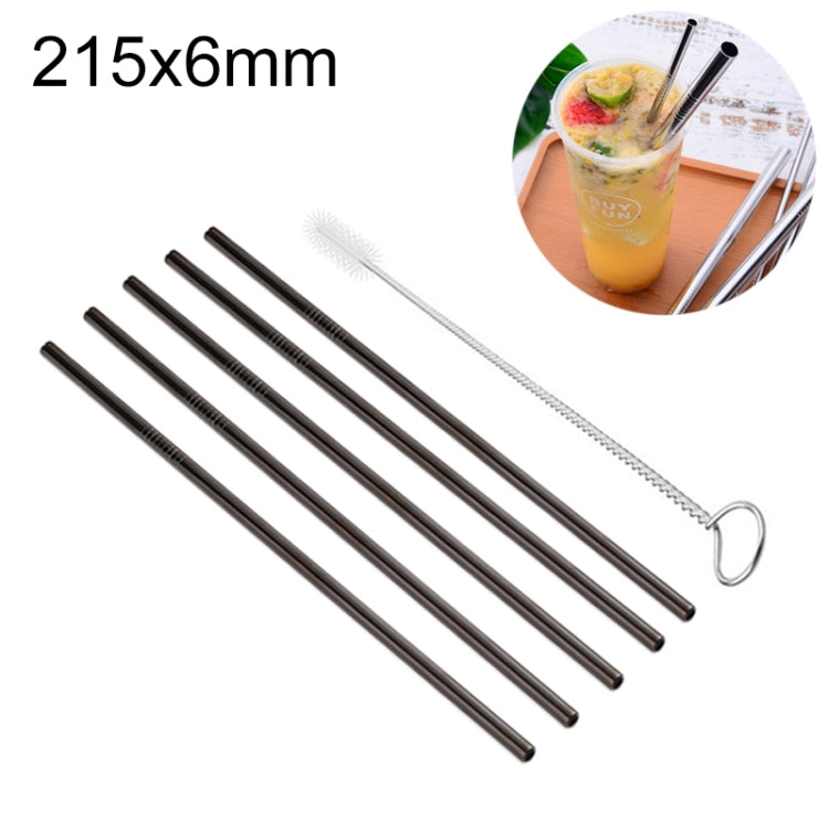 Kit 5 cannucce dritte in acciaio inox con spazzola pulizia