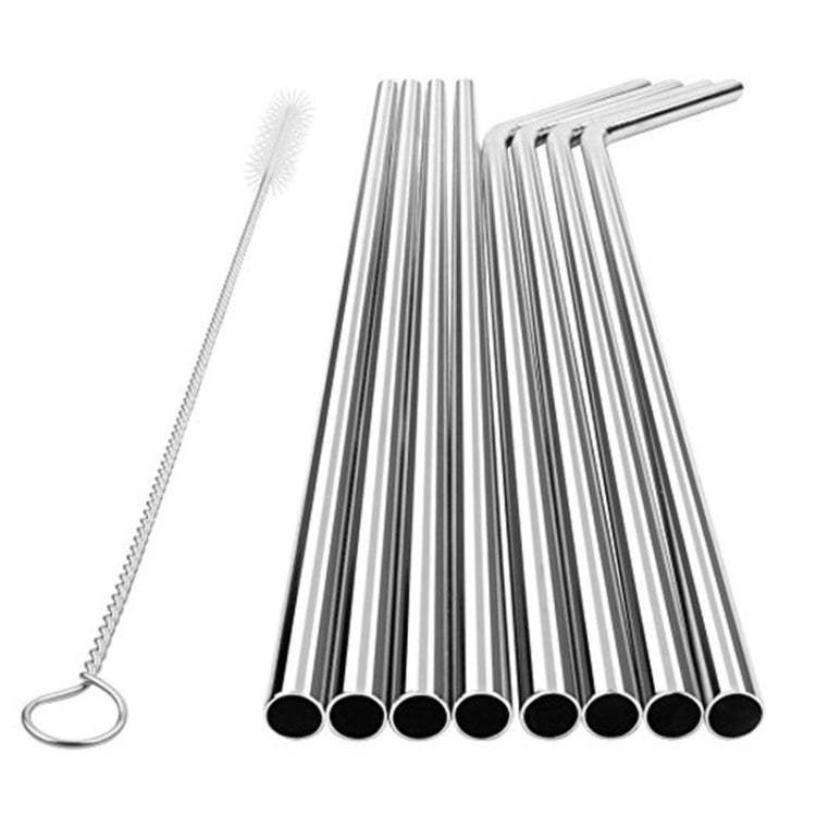 Kit 5 cannucce dritte in acciaio inox con spazzola pulizia