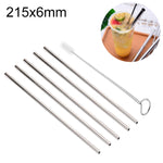 Kit 5 cannucce dritte in acciaio inox con spazzola pulizia