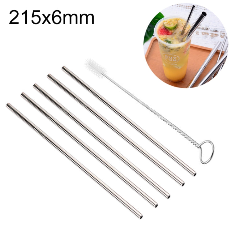 Kit 5 cannucce dritte in acciaio inox con spazzola pulizia