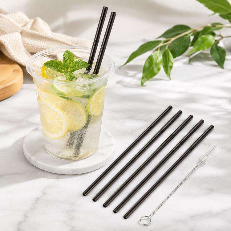 Kit 5 cannucce dritte in acciaio inox 304 con spazzola